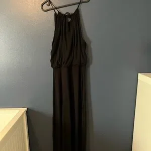 floral maxi dress halter neck S Sage Floral Chiffon Halter Maxi Dress with Tie Back